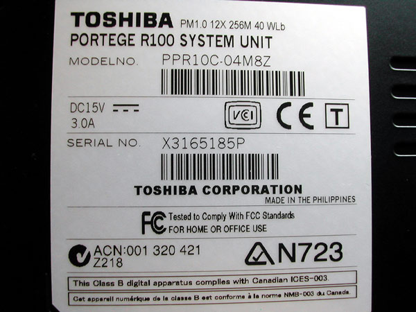 Toshiba Portege R100